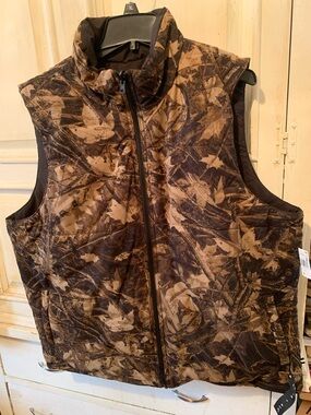 Edgar and Ash  Printed Puffer Vest - Brown Camo